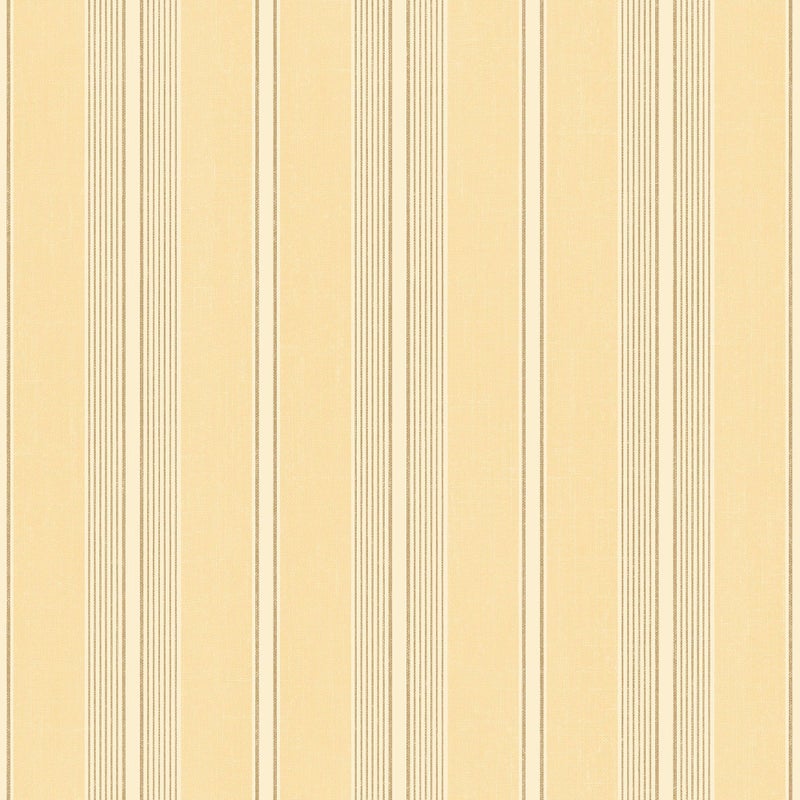 Norwall SD36115 Cushion Stripe Prepasted Wallpaper, Yellow, Gold, Cream - Image 1